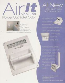 Air It  Central Vac Exhaust Fan Toilet Paper Holder