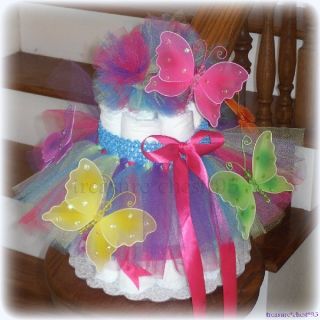Butterfly Tutu Diaper Cake Baby Shower Centerpiece Spring Princess