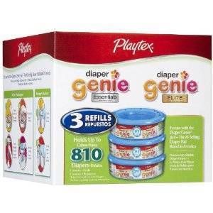 New Playtex Diaper Genie II 3 Pack Refills Holds Up to 810 Diapers