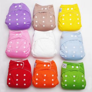 PCS Waterproof Baby Diapering Re useable Cloth Diapers Cover With 9