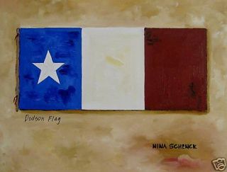 Dodson Flag Texas History Republic Original Painting