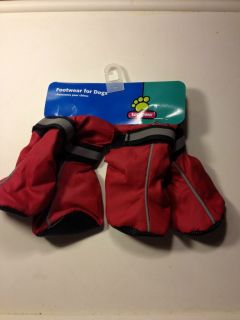 Top Paw Footwear for Dogs Boots Booties Medium Red Velcro NEW