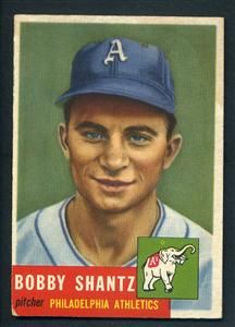 1953 Topps 225 Bobby Shantz EX Excellent Athletics SP