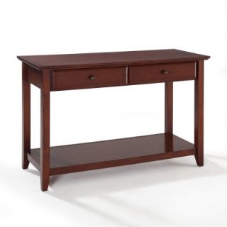 Crosley Furniture Sofa Table with Storage Drawers in Vintage Mahogany