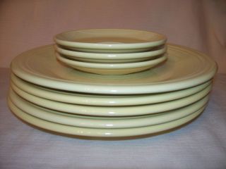 Fiesta Dinnerware Lot 5 Dinner Plates 3 Saucers Light Yellow