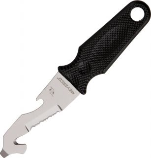meyerco dirk pinkerton utility cutter neck knife checkered black