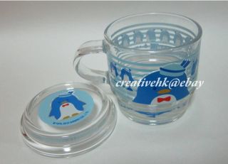 sanrio tuxedosam pengiun glass mug cup tumbler w lid