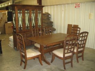 Stanley Furniture discontinued Dining table , 6 side chairs and China