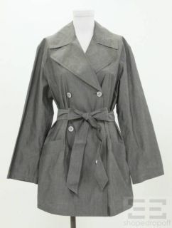 donna karan charcoal gray trench coat size medium