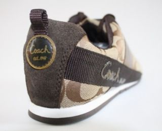 Womens Shoes Authentic Coach Hadley C Signature Sneaker Brown Khaki