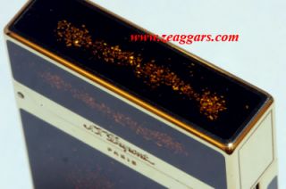 ST Dupont Black Lacquer and Gold Dust Ligne 2 Lighter #16890