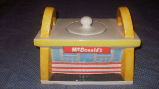 PREOWNED RONALD MC DONALDS RARE COOKIE JAR WITH GOLDEN ARCHES