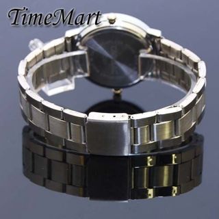 Silver Tone Mens Ladies Dual Time Zone Travel Quartz Wrist Watch New