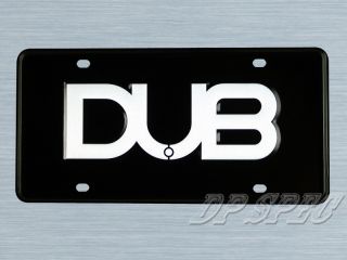 Dub Edition 3D Aluminum Black Silver License Plate Honda Mazda Hummer