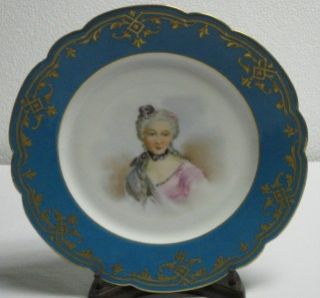 Antique Sevres Portrait Plate Mademoiselle de Monchy