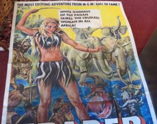 1953 Trader Horn 3 Sheet Movie Poster African Animals