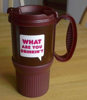 Dunkin Donuts What Are You Drinking 16 oz Coffee Travel Mug Cup NWT QK