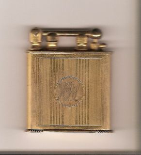 Douglass Made in USA 1926 Gold Plate Automatic Lift Arm Petrol Lighter