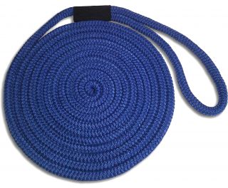 30 Double Braid Nylon Dock Lines Royal Blue Made in USA