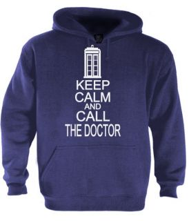 Keep Calm and Call The Doctor Hoodie Who Cult TV Series Funny Cool