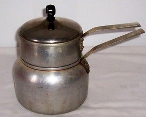 Wear Ever Double Boiler Pot Belly Style Lid #2432 Aluminum USA Vintage