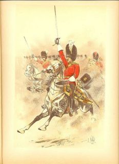 GB 2 Dragoon Reg Officer Lithography Louis Vallet 1892