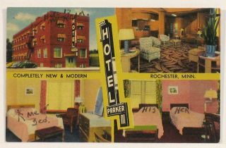 Rochester MN c1945 Linen Hotel Parker