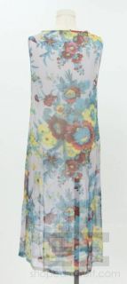 Dries Van NOTEN Lavender Multi Color Sheer Silk Sleeveless Dress Size