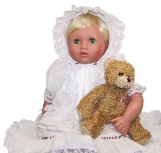  18 Lacy Vinyl and Cloth Baby Open and Close Eyes Doll