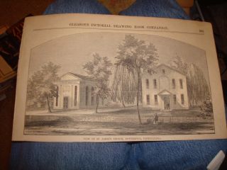 1854 Antique Downingtown Pennsylvania Print Superb