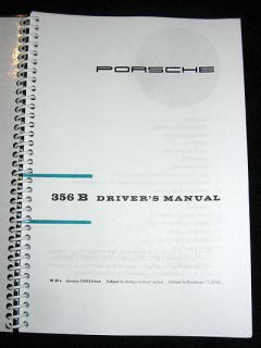 Porsche 356 T6 B Drivers Owners Manual Repro