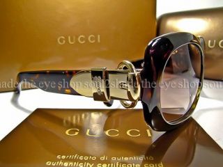 New Gucci 2983 s Sunglasses Gold Buckle Dark Tortoise Brown Horse Bit