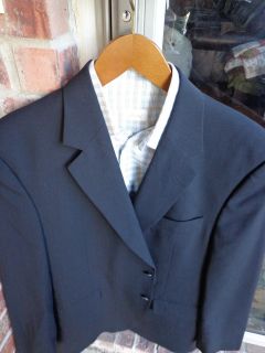 Joseph A Bank Black 2 Btn Wool Mens Blazer Jacket Sport Suit Coat 44R