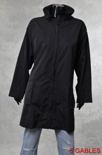 New DKNY Donna Karan Womens Water Repellant Coats Sz s Black Drape