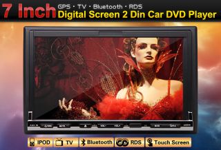 In Dash 7 2 DIN Car Stereo DVD Player GPS Dual Zone iPod Bluetooth