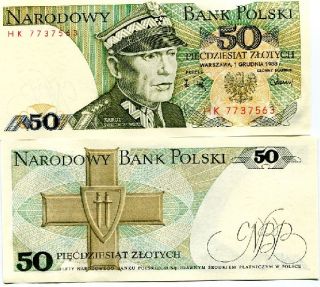 poland 50 zlotych narodowy bank polski 1 12 1988 pick 142c grade unc