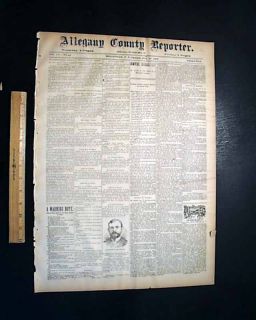 1896 Wellsville NY Newspaper East St Louis Tornado Missouri Illinois
