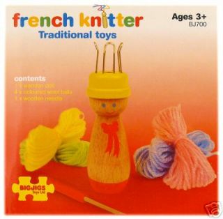 New Bigjigs French Knitter Doll Set Wooden Toy Knitting Craft