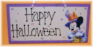 Minnie Mouse Sign Halloween Wood Decor Sign Plaque Holiday Decor Girls