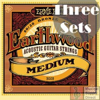 Ernie Ball 2002 Earthwood Medium Acoustic Strings 3 Set