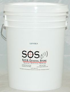 Lentils in 5 Gallon Bucket Dry Food Storage