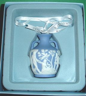 Wedgwood Portland Vase Christmas Ornament Jasperware Blue White