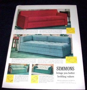 1949 ad simmons hide a bed couch sofa beautyrest