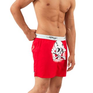 Ed Hardy Red Classic Skull Woven Boxer