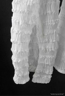 Farinaz Taghavi White Crinkled Material Top Shirt Misses 6