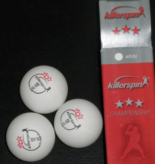 PING PONG BALLS by Killerspin   Champion 3 STAR   New in Box 3 pack