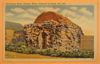 Vintage Old Powder House Eastport Maine Postcard