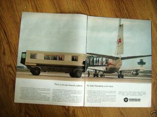1962 Chrysler TWA Airlines Ad New Mobile Lounge Dulles