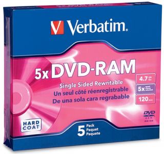 GB Verbatim 5X DVD RAM (Archival grade) in Jewel Case (no