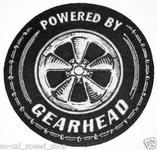   BY GEARHEAD PATCH HOT ROD RAT VTG STYLE GASSER DRAG RACING MAG WHEEL